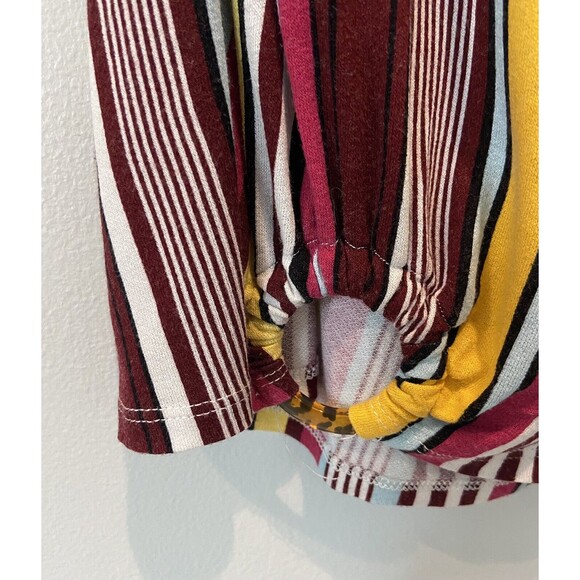 Lane Bryant Striped Top Sleeveless Flutter-Sleeve V-Neck Tee Ring At Hem 18/20 - Picture 3 of 8